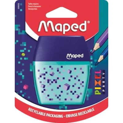 Image de Maped Taille crayons Shaker Pixel Party avec 2 Trous et Réservoir Translucide