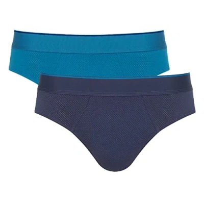 Image de Sloggi 2ER PACK Slip bluedark combination, Homme, Taille: Medium, Blue dark combination