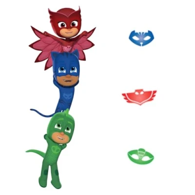 Image de RoomMates RMK3940GM PJ Masks Superhéros autocollants muraux à décoller et coller, rouge, bleu, vert