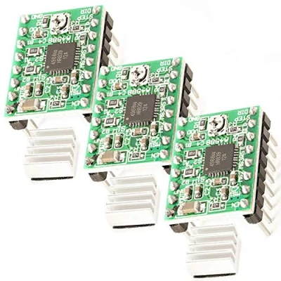 Image de AZDelivery 3 x A4988 Module de Pilotage Moteur Pas à avec Dissipateur Thermique Compatible Arduino et Raspberry Pi incluant Un E Book!