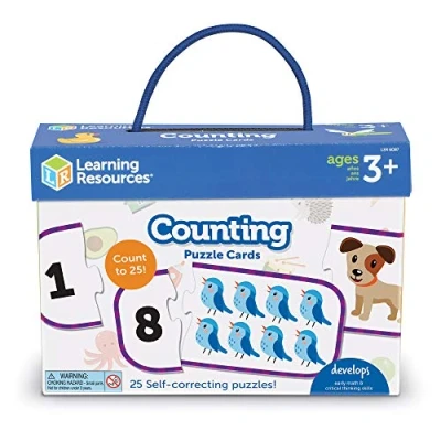 Image de Learning Resources Cartes de puzzles calcul , préparation préscolaire, autocorrectifs, à partir 3 ans