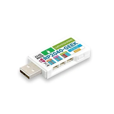Image de Waveshare RP2040 Geek Carte de Développement Basée sur Raspberry Pi Puce, Intégrée Interface USB A, Port SWD/UART/I2C, Emplacement TF, 1.14 Pouces LCD IPS 65K Couleurs Écran
