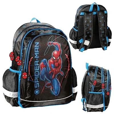 Image de PASO Spiderman Sac à dos deux compartiments, Noir, M