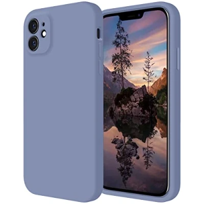 Image de Cordking Designed for iPhone 11 Case, Silicone [Straight Edges] &amp; [Camera Protecion] Upgraded Phone Case with Soft Anti Scratch Microfiber Lining, 6.1 inch, Lavender Gray