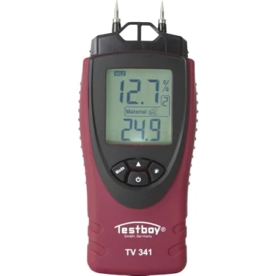Image de Testboy TV 341 Humidimètre (mesure du taux d&#039;humidité dans les matériaux de construction, pas cordons mesure ni pointes séparés, arrêt automatique, unité d&#039;auto test intégrée), rouge/noir