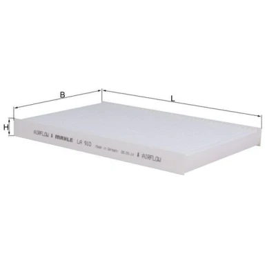 Image de MAHLE ORIGINAL LA 910 Filtre d&#039;habitacle à particules, pour climatisation stationnaire 220,0 150 20,0