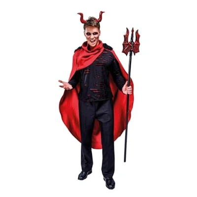 Image de P&#039;TIT CLOWN Costume Diable Diablesse Rouge Déguisement Adulte Parfait pour Halloween, Fêtes Costumées et Évènements à Thème (Diable, S M)