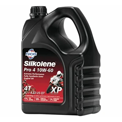 Image de Silkolene Pro 4 10W 60 XP Huile Moteur 4T 100% synthèse Technologie Cubi 4L