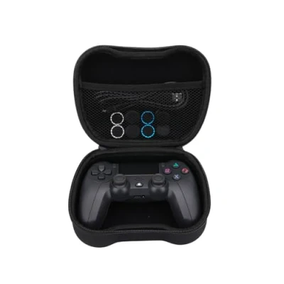 Image de Pack manette NK pour PS4 / PS3 PC/Mobile sans fil fil, Dualshock, 6 axes, Pavé tactile, Entrée casque, Câble de charge, 8 x Grips joystick, Housse Noir