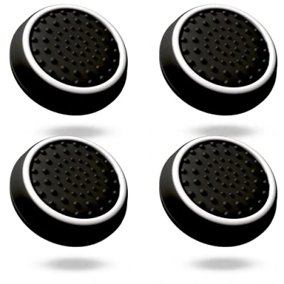 Image de MatoSan® PS4 Xbox PS5 Thumb Stick Ensemble Accessoires Capuchons pour Poignées de Manette One Series X S Switch Pro Controller Attaches Protection Jeu (4 pièces Noir)