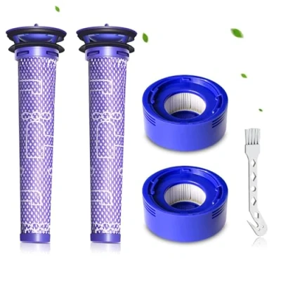 Image de Filtre pour Dyson V8 V7, Pack de 2 filtres Rechange Aspirateur V7 Absolute Animal Motorhead,2 Post HEPA, pré filtres, Remplace les Pièces 965661 01 et 967478 (V8/V7)