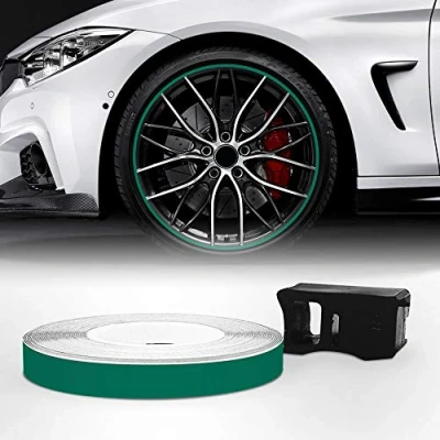 Image de 4R Quattroerre.it Bandes Wheel Trim Réfractifs pour Les Jantes des Voitures, Vert, 7 mm x 6 MT
