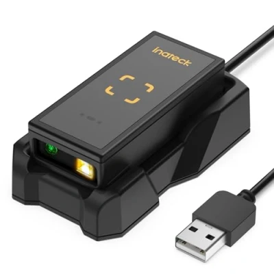 Image de Inateck Scanner de Codes Barres Bluetooth, 1D 2D QR Code sans Fil 2.4GHz, Laser Portable, Mini Lecteur avec APP et SDK, BCST 46