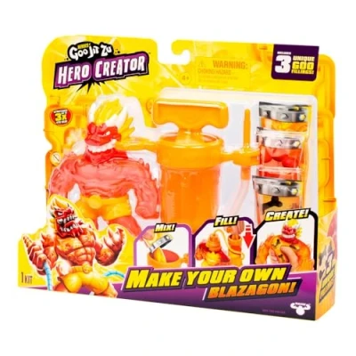 Image de Heroes of Goo Jit Zu BANDAI CO42785 Figurine d&#039;action Hero Creator, créez Votre Propre du Grand Blazagon et libérez Les possibilités, serrez étirez, Multicolore, Multicolore