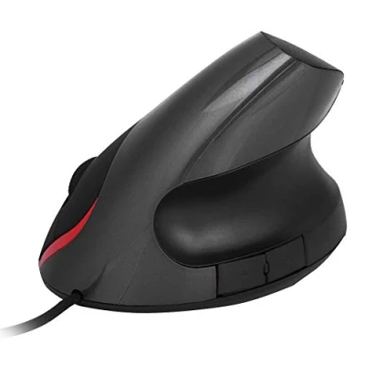 Image de ASHATA Souris Filaire Verticale USB 3200DPI avec Repose Poignet de Conception Ergonomique, Jeu pour Ordinateur Portable PC(Noir)