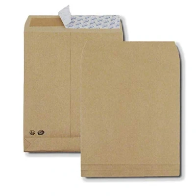 Image de GPV Boîte de 250 pochettes kraft auto adhésif 120 grammes 3 soufflets Format 229 x 324 C4