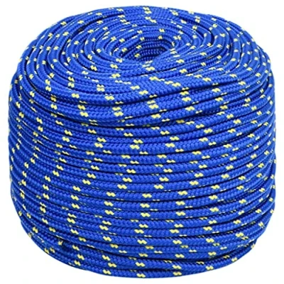 Image de vidaXL Corde de Bateau Levage Câble d&#039;Amarrage Ancrage Navire Lignes Gréement à Linge Bleu 10 mm 100 m Polypropylène