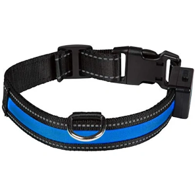 Image de EYENIMAL Collier Lumineux Rechargeable USB pour Chien Bleu 55 60 cm Taille L