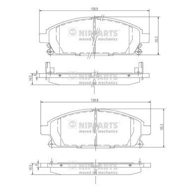Image de Kit de plaquettes frein, frein à disque NIPPARTS J3601071