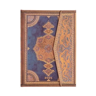 Image de Paperblanks Agenda 12 mois 2025 Safavide indigo Midi horizontal avec couverture à rabat