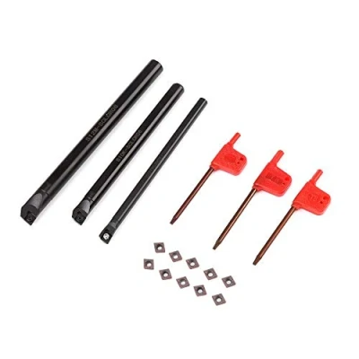 Image de Tour CNC Set D&#039;outils, Outils a Metaux, SCLCR Alésage Titulaire Barre de Torsion Interne + 10 pcs CCMT0602 Insert 3 clé