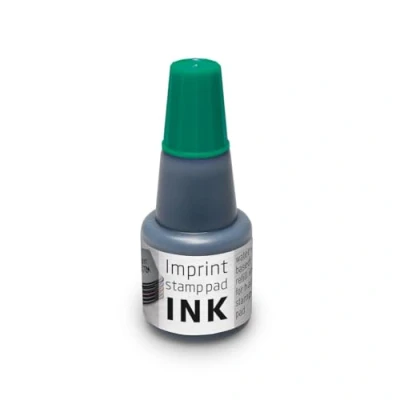 Image de Imprint 7711 recharge d&#039;encre pour tampon encreur 9071M, 9072M, 9073M 1 flacon de 24 ml, vert, encre à base d&#039;eau, impression propre, taille 7,5 x 3 cm