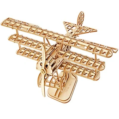 Image de Rolife Maquette Avion en Bois Puzzle 3D Jouet maquettes pour Enfants Adultes (Airplane)