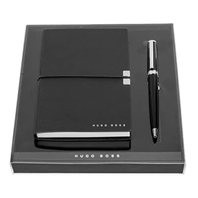 Image de Hugo Boss Set d&#039;écriture Gear Icon et bloc notes A6 Elegance Storyline dans une boîte cadeau HPBM252A