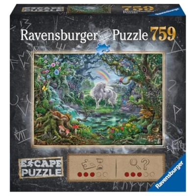 Image de Ravensburger Escape puzzle La licorne Pour adultes et enfants dès 12 ans 759 pièces, 1 guide de jeu, enveloppe solution Inspiré des jeux d&#039;évasion 16512