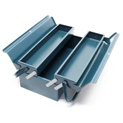 Image de Boite à outils vide 420x200x160 mm en Acier avec 3 Compartiments Caisse pour Poignée