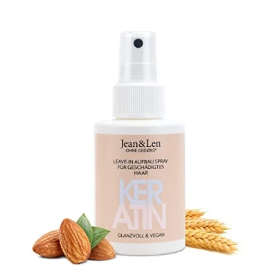 Image de Jean &amp; Len Spray Restructurant sans Rinçage, pour Cheveux Abîmés, avec Éléments de Phytokératine et Protéines Végétales, Redonne aux la Brillance, Parabènes ni Silicones, 100 ml
