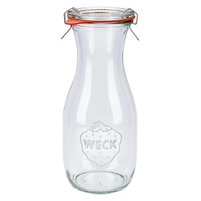 Image de Weck Lot de 18 bouteilles à jus 530 ml avec anneau en caoutchouc et 2 pinces.