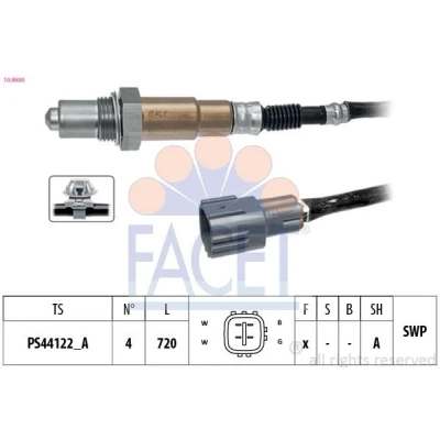Image de FACET 10.8600 Sonde lambda avec monture chauffé, planaire, Filetage prégraissé MAZDA: 6 Berline, CX 5 II, TOYOTA: Previa / Estima II
