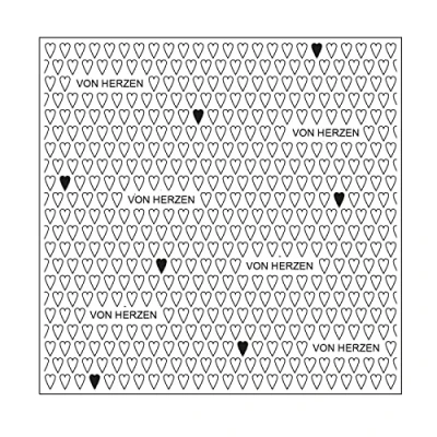 Image de Vaessen Creative Pochoir pour Gaufrage, Longs Coeurs avec Texte, Ajouter de la Texture et Dimension aux Projets Créatifs du Papier, Transparent, 15 x cm