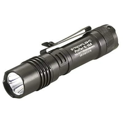 Image de Streamlight 88061 ProTac 1L 1AA Lampe de Poche avec 1 Pile CR123A au Lithium et AA Alcaline Un étui, Noir