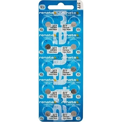 Image de Renata 377 Pile non rechargeables, piles bouton, simple, portable, 28 mAh, Oxyde d&#039;argent 1,55 V, SR66, 1 pack,