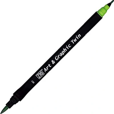 Image de Kuretake Feutre aquarelle Ton vert N 51 Double pointe ZIG
