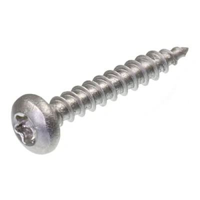 Image de SECCARO Lot de 250 vis à bois tête bombée 4 x 25 mm en acier inoxydable V2A VA A2 avec filetage complet, TX/six pans creux