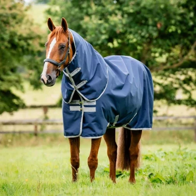 Image de Horseware Couverture de pré avec Capuche Amigo Ripstop 900 Plus 100g Bleu Marine