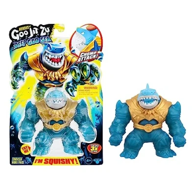 Image de Heroes of Goo JIT Zu Deep Sea Coffret Héros Thrash Figurine Super Souple Remplie d’Une Substance Visqueuse Attaque Morsure Étire Ton Jusqu’à Trois Fois sa Taille