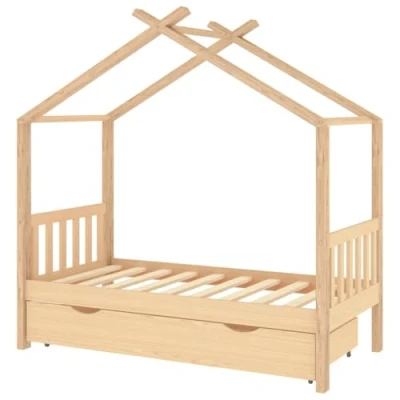 Image de vidaXL Cadre de lit Enfant avec tiroir Bois pin Massif 80x160 cm, en pour Enfant, lit,