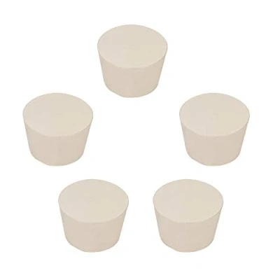 Image de stonylab Bouchons en Caoutchouc, 5 Paquets 10# 41mm x 50mm 34mm pour Joints de Laboratoire à Joint Fuselé, Blanc