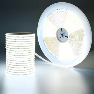 Image de GOMING 24V 20M COB Ruban LED Blanc Froid 6000K 146W 480LED/M Luminescence Uniforme CRI 93+ Haute Luminosité 14000lm Non étanche Flexible Découpable Bande pour Maison Décorer(Sans Alimentation)