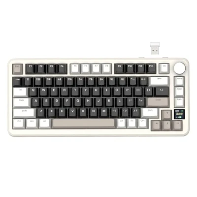 Image de ATTACK SHARK X85PRO Clavier mécanique sans Fil avec écran TFT et Bouton, de Jeu 75% QMK monté sur Joint, 2,4 G/BT/USB C Filaire, échangeable à Chaud, 4000 mAh, NKRO, RVB, PC/Mac