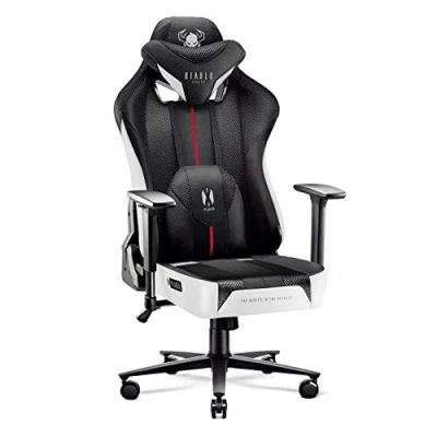 Image de Diablo Fauteuil Gaming Tissu X Player 2.0 Chaise Gamer avec Accoudoirs 3D Coussin Cervical/Lombaire Fonction Basculement Bureau 160 kg Ergonomique King (XL)