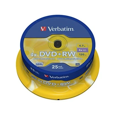 Image de DVD+RW VERBATIM 120 min 4.7 Go 4x Spindle de 25