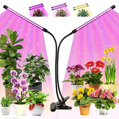 Image de KEAWEO Lampe de Plante, Spectre Complet Lumière Horticole Croissance LED, 3 Modes Lumière, 10 Niveaux Dimmables et Minuterie (3/9/12H) pour Plante Culture Intérieur