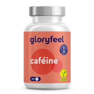 Image de Cafeine Pure, 365 Comprimés, 200mg par Dose Quotidienne pour 1 An, 100% Végétalien, Sans Arômes et Additifs, Testé en Laboratoire, Complément Alimentaire