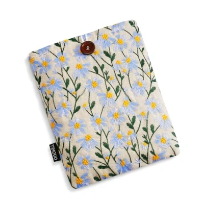 Image de TiMOVO Sac pour Kindle Paperwhite 7&quot; et Colorsoft Signature Edition (2024 Released), Étui de Protection 6 7 inch E Reader, Marguerite Bleue