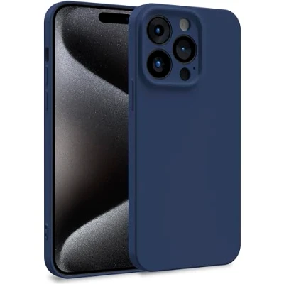 Image de MyGadget Coque Compatible avec Apple iPhone 15 Pro Case TPU Souple &amp; Soft Doublure Microfibre Cover Protection Extra Fine Légère Bleu foncé